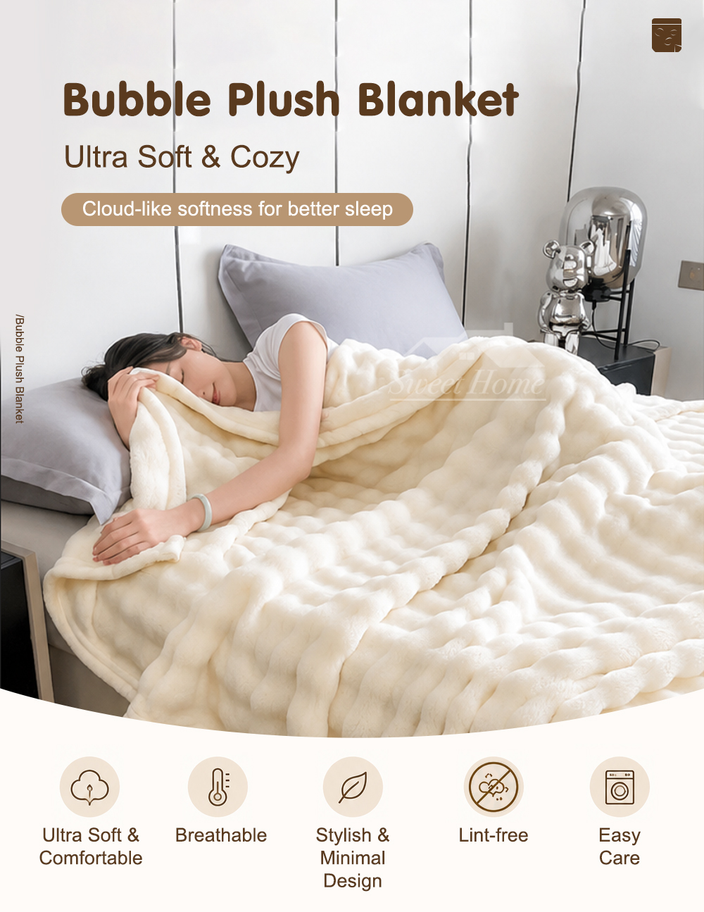 Bubble Plush Blanket Lightweight-1